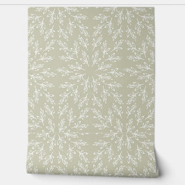 Papel Pintado Floral verdor sage verde mandala