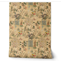 Floral Vintage Japonés Árbol Elefante Pájaros 