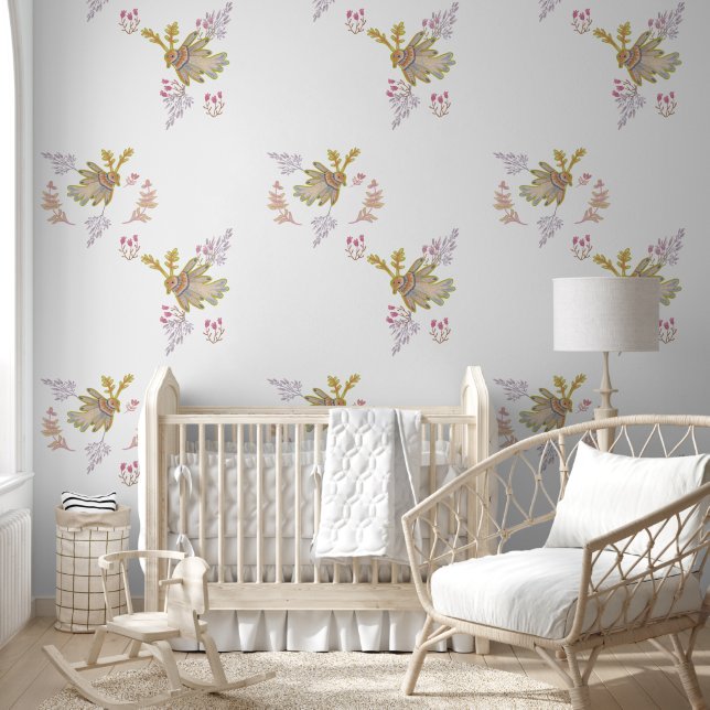 Papel Pintado floral y pájaros (Niños)