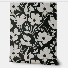 Papel Pintado Florecimiento de medianoche: audaz silueta floral