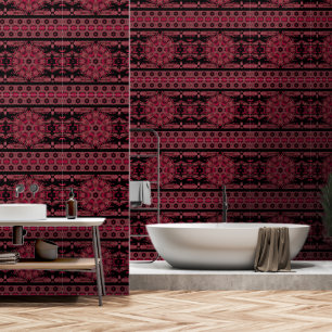 Papel Pintado Florecimiento Rojo