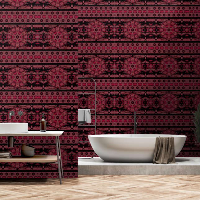 Papel Pintado Florecimiento Rojo (Baño)