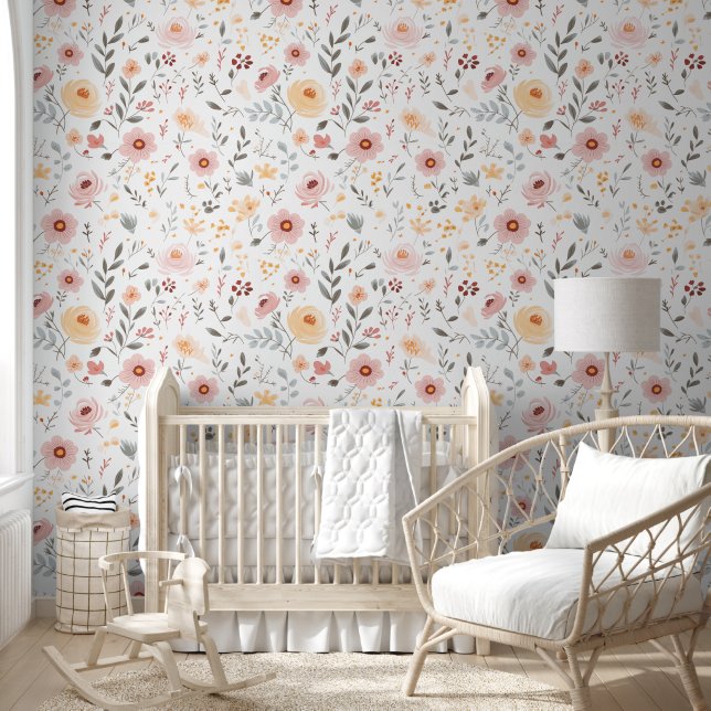 Papel Pintado Flores acuáticas de Pastel Garden (Niños)