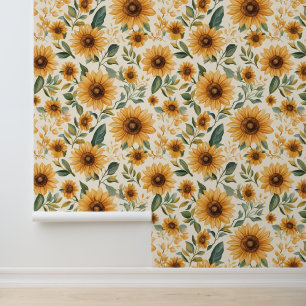 Papel Pintado Flores amarillas florales