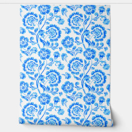Papel Pintado Flores Azules