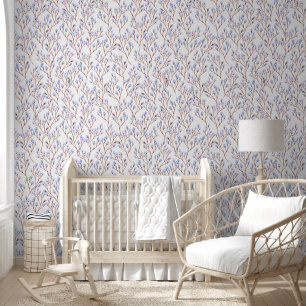 Papel Pintado Flores azules bebés