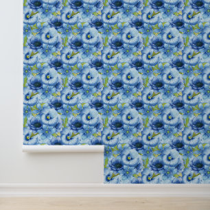 Papel Pintado Flores azules encantadoras