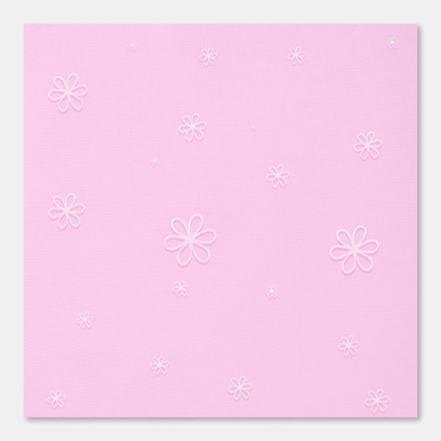 Papel Pintado Flores Blancas En Fondo Rosa (Anverso)