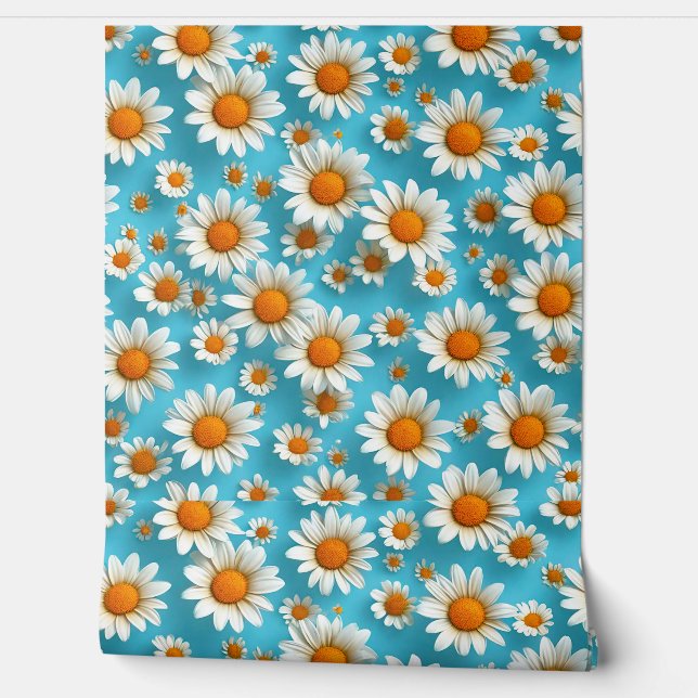 Papel Pintado flores blancas lindas (Desenrollar)