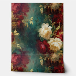 Papel Pintado Flores blancas rojas bonitos