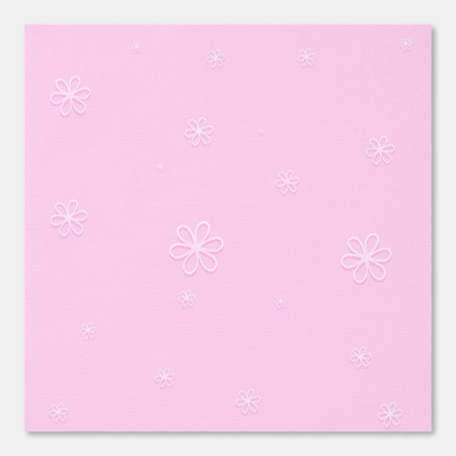 Papel Pintado Flores Blancas Sobre Fondo Rosa (Anverso)