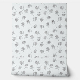 Papel Pintado Flores Botánicas Atemporales Gris Suave