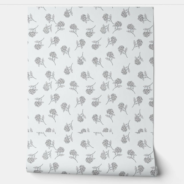 Papel Pintado Flores Botánicas Atemporales Gris Suave (Desenrollar)