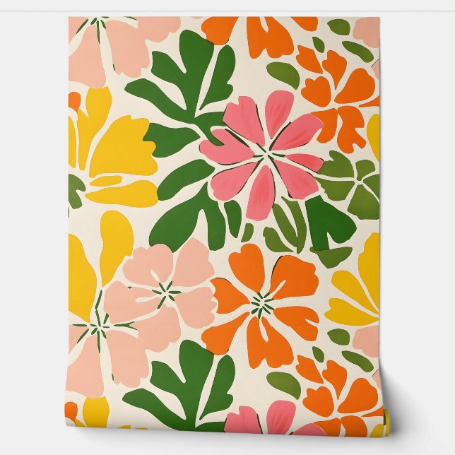 Papel Pintado Flores coloridas abstractas (Desenrollar)