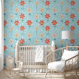 Papel Pintado Flores coloridas Delicadas Patrón