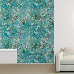 Papel Pintado Flores de Almendro Azul Vincent Van Gogh