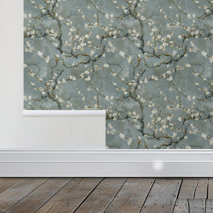 Papel Pintado Flores de Almendro Gris Vincent Van Gogh