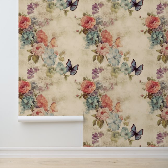 Papel Pintado Flores de amor Clásica artificial de acuarela lind (Solicitud)