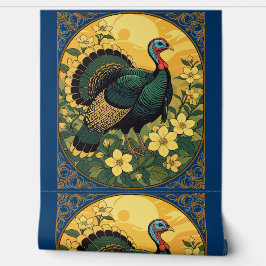 Papel Pintado Flores De Aves Salvajes De Turquía Y Jazmín