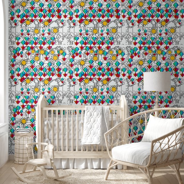 Papel Pintado Flores de Casa Niños del Sol (Niños)
