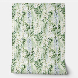 Papel Pintado Flores de Delphinium blancas lavanda
