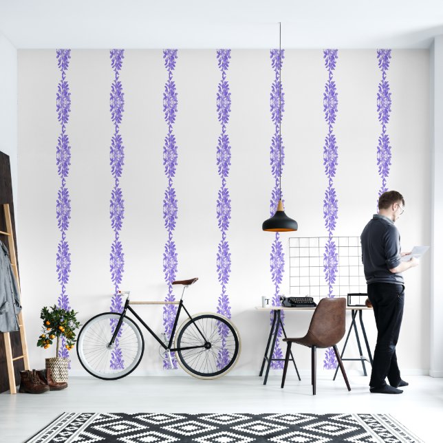 Papel Pintado Flores de glicinia (Sala de estar)