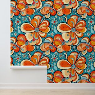 Papel Pintado Flores de Groovy con vibraciones de época