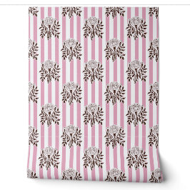 Papel Pintado flores de Marigold rosa patrón de franja