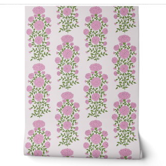 Papel Pintado flores de Marigold rosadas mungal