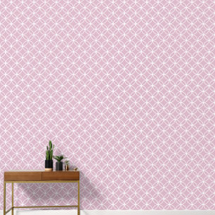 Papel Pintado Flores de mariposa diamantes círculos sobre rosa c