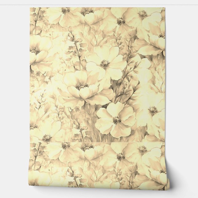 Papel Pintado Flores de nostalgia Fondo de escritorio (Desenrollar)