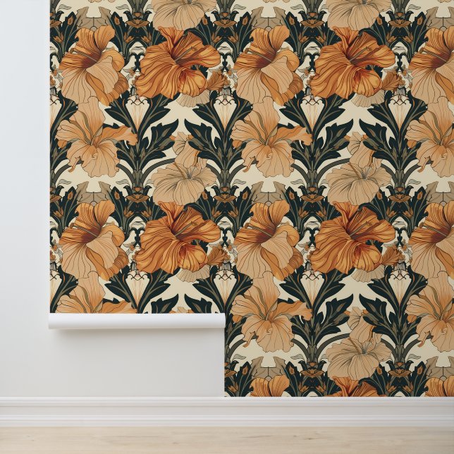 Papel Pintado Flores de pintura Art Nouveau (Solicitud)
