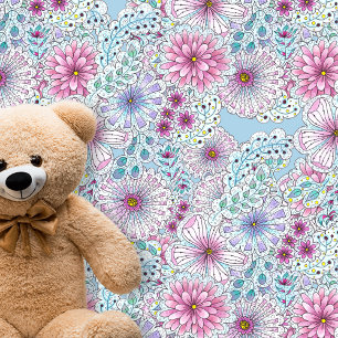 Papel Pintado Flores de prados bohemias pasteles encantadoras