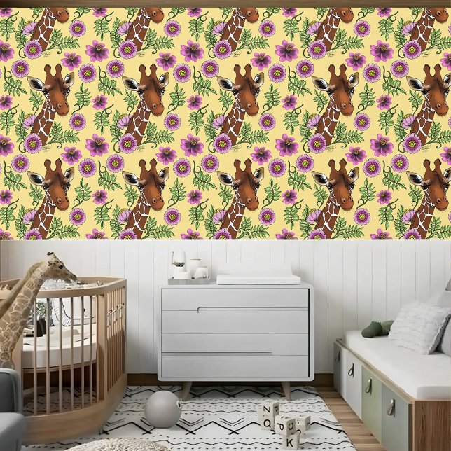 Papel Pintado Flores de retrato amarillo de jirafa (Subido por el creador)