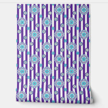 Flores de sangre turquesa moradas en rayas