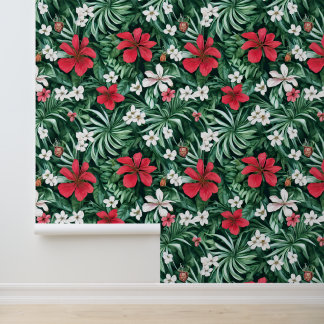 Papel Pintado Flores de selva tropical florida isla hawaiana