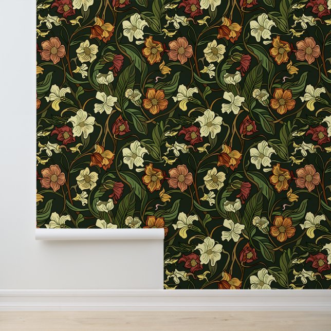 Papel Pintado Flores del Art Nouveau (Solicitud)