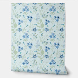 Papel Pintado Flores delgadas de la freesia azul