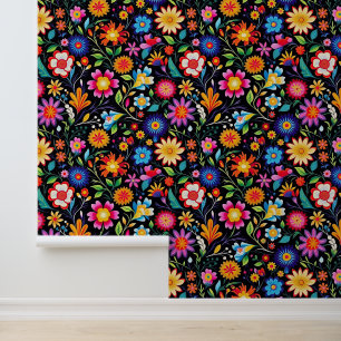 Papel Pintado Flores finas mexicanas estampadas