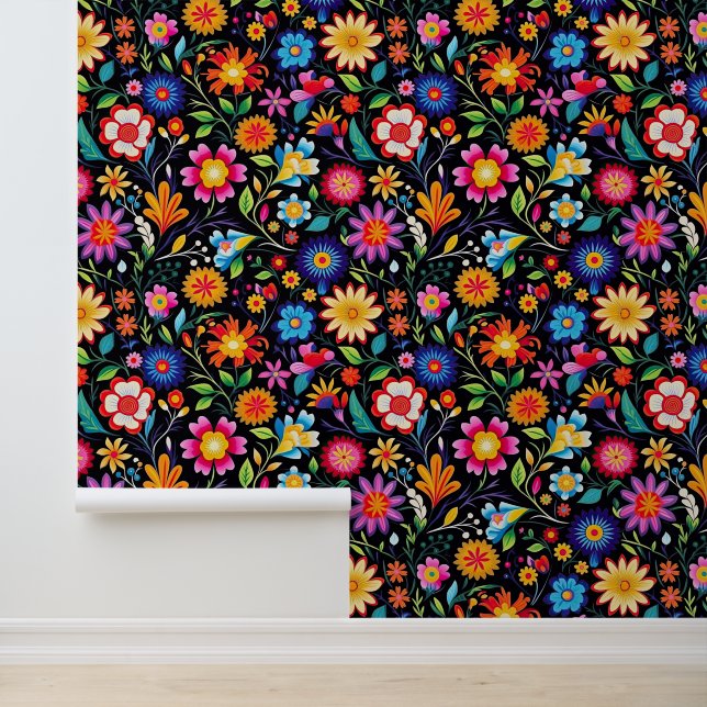 Papel Pintado Flores finas mexicanas estampadas (Solicitud)