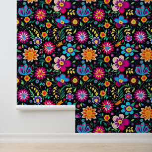 Papel Pintado Flores finas mexicanas estampadas