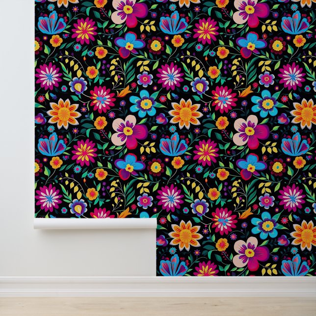 Papel Pintado Flores finas mexicanas estampadas (Solicitud)