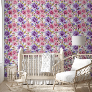 Papel Pintado Flores florales coloración mural mural moda púrpur