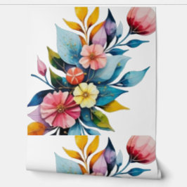 Papel Pintado flores impresionistas acuarelas