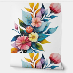 Papel Pintado flores impresionistas acuarelas
