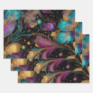 Papel Pintado Flores Intrincadas Purpura