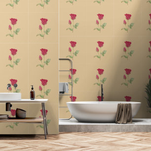 Papel Pintado Flores malvas en beige
