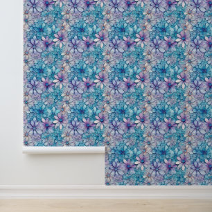 Papel Pintado Flores moradas Aqua