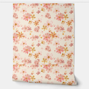Papel Pintado Flores naturales de tierra rústicas hippie boho