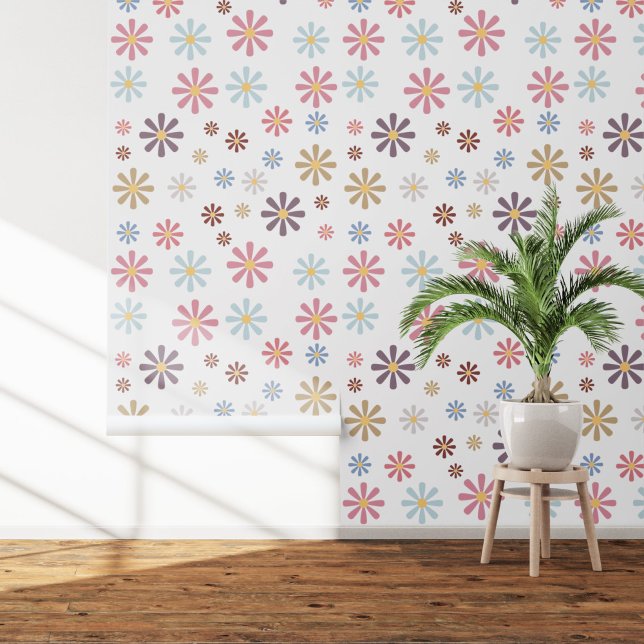 Papel Pintado Flores Pastel (Pastel Flowers Wallpaper)